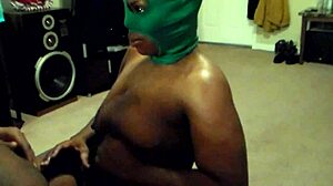 Quick messy bbw ebony titty fuck handjob ends in huge bbc facial cumshot swallow!
