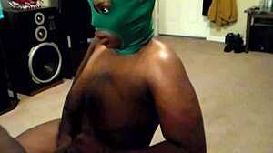 Quick messy bbw ebony titty fuck handjob ends in huge bbc facial cumshot swallow!
