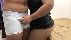 Wife Grinds Curvy Ass on Cock Doggystyle in Dorm to Make Him Cum Dry Humping Roommate Style