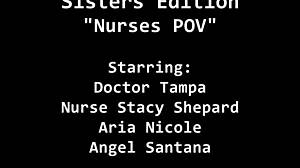 strangers angel santana and aria nicole play horny nurses in pov backstage 😷💋🔥