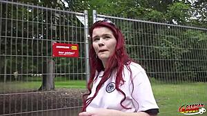 scouted mia may redhead for public anal at football viewing