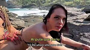 wild beach pounding by brazil's monster cock while cuckold wife performs