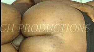 Black teen slut bent over for rough doggystyle in wet ebony pussy