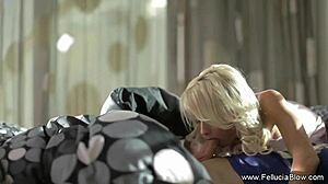 blonde gives stunning deepthroat blowjob swallowing every drop erotically