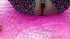 starting my morning workout flashing wet shaved pussy outdoors early