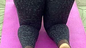 starting my morning workout flashing wet shaved pussy outdoors early