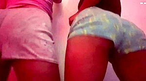 two venezuelan amateurs twerk their bare asses seductively
