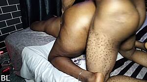 african bbw with biggest ass bends over spreads big pussy lips clit in doggystyle moaning quickie