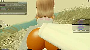 Roblox Gamer Blonde Ebony Big Ass Bent Over for Wet Doggystyle Fuck?