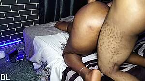african bbw with biggest ass bends over spreads big pussy lips clit in doggystyle moaning quickie