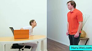 Lovely Pigtailed Blondie Teen 18+ Masseuse Rubs Naked Body on Horny Client - Delilah Day Anthony Pierce