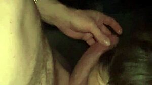 Cute amateur kneels for deep blowjob and creampie finish