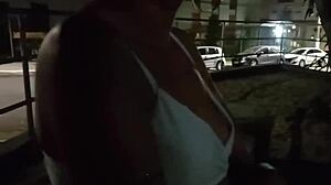 street stranger alley sex pov with kissing blowjob close up small tits