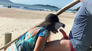 Milf's teasing tongue leads to public stranger ass fuck spectacle