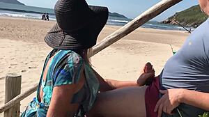 Milf's teasing tongue leads to public stranger ass fuck spectacle
