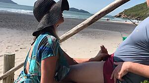 Milf's teasing tongue leads to public stranger ass fuck spectacle