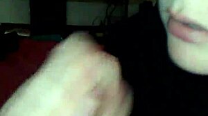 Blonde beauty spits and gags on cock in sloppy deepthroat handjob choke fest