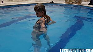ashlee rose slips out of her silver dress in romantic underwater slow motion bliss