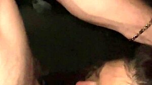 Cute amateur kneels for deep blowjob and creampie finish