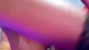 ebony teen's big pussy lips stretched in mmf 3some with black bulls foreplay