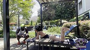 Stacxxxs Unleashes Hawaiian Angel's Poolside Bareback Cougar Creampie Ride!