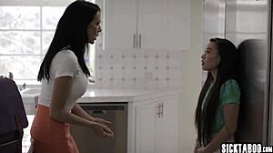 BUSTY STEPMOM REAGAN FOXX POUNDS TEEN STEPDTR & ASIAN KIMMY KIMM!