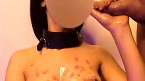 master drips hot wax on redhead sub's shaved pussy during rough anal 😩🔥