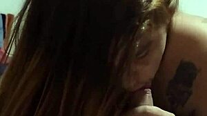 ruiva casada video calls lover while hubby jerks off and cums on her tits