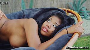 black cute nia nacci takes monster cock outdoor doggystyle deepthroat cowgirl