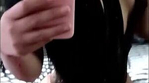 Argie tgirl shoots hot cumshot selfie in mirror anal fun!