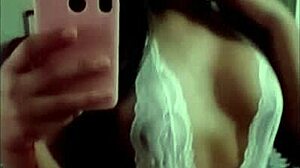 Argie tgirl shoots hot cumshot selfie in mirror anal fun!
