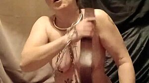 Humiliated French slave pisses in outdoor bondage session