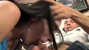 what starts as teasing at the university party turns into her petite pussy hammered hard