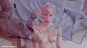 sensual mina k's tight pussy gaped by three monster black cocks in intense double anal dp