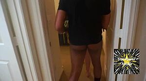Chubby housewife's interracial BBC bareback house fuck
