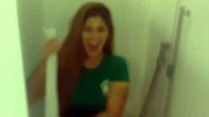 no clients at the club so we snuck the security guard into the bathroom for quick cock play