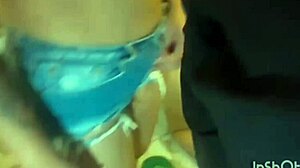 no clients at the club so we snuck the security guard into the bathroom for quick cock play