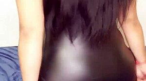 naked spandex dress clings to fat mexican teen as she rides masturbating