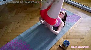 Jamie young stretches sexy in yoga for perfect posture
