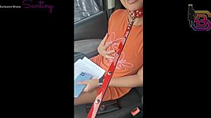 he collars his wife for outdoor cuckold gloryhole fun