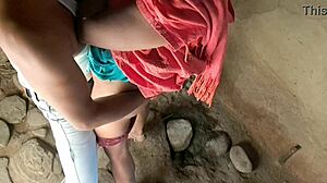 Cute Indian Village Girl With Old Ranch Man