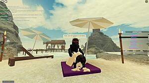 Teasing Roblox Whore Rides Monster Cock Bent Over