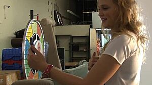 Mia vallis fingers and licks lesbian friend's shaved pussy. Brown eyed teen eats milf out in hot solo play.