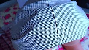 Mexican college girl alone gets surprised by huge cock! Petite latina student uniform ripped for hd homemade fuck.