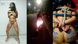 he ties up slut samanta, humiliates and fucks her bound like a desperate whore