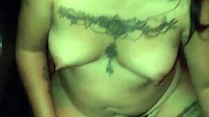 Latina puta sucks huge cock through glory hole. Horny tattooed whore gives sloppy homemade blowjob.