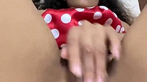 Petite Halloween Babe in Costume Fantasizes Big Cock Stretching Tight Pussy