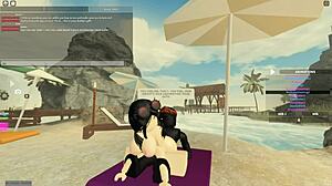 Teasing Roblox Whore Rides Monster Cock Bent Over