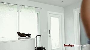 blonde sub gets bound choked spanked and dominated hard in the garage