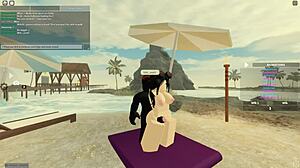 Teasing Roblox Whore Rides Monster Cock Bent Over